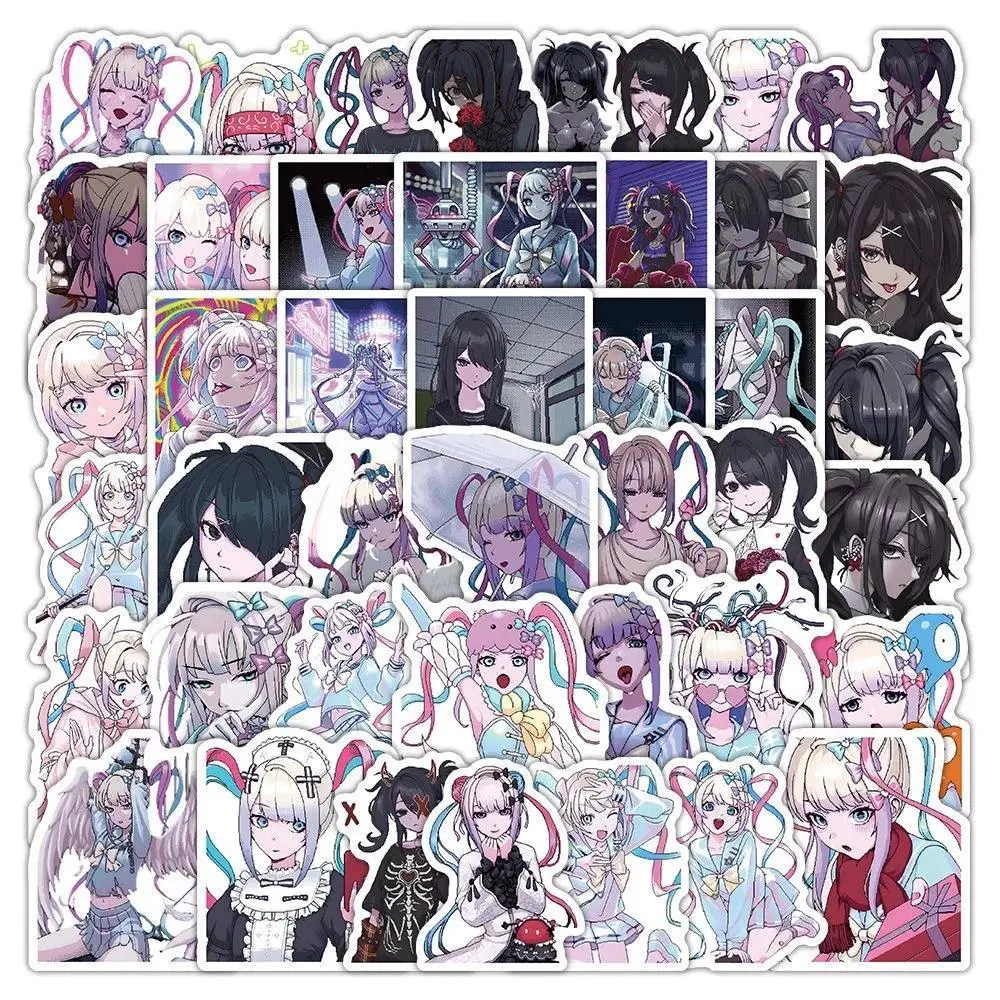 2026 Hot selling toys 60Pcs Cartoon kangel Stickers Anime Needy Girl Overdose DIY Stickers Scrapbooking Phone Luggage Skateboard Waterproof  Decals Internet-famous toy