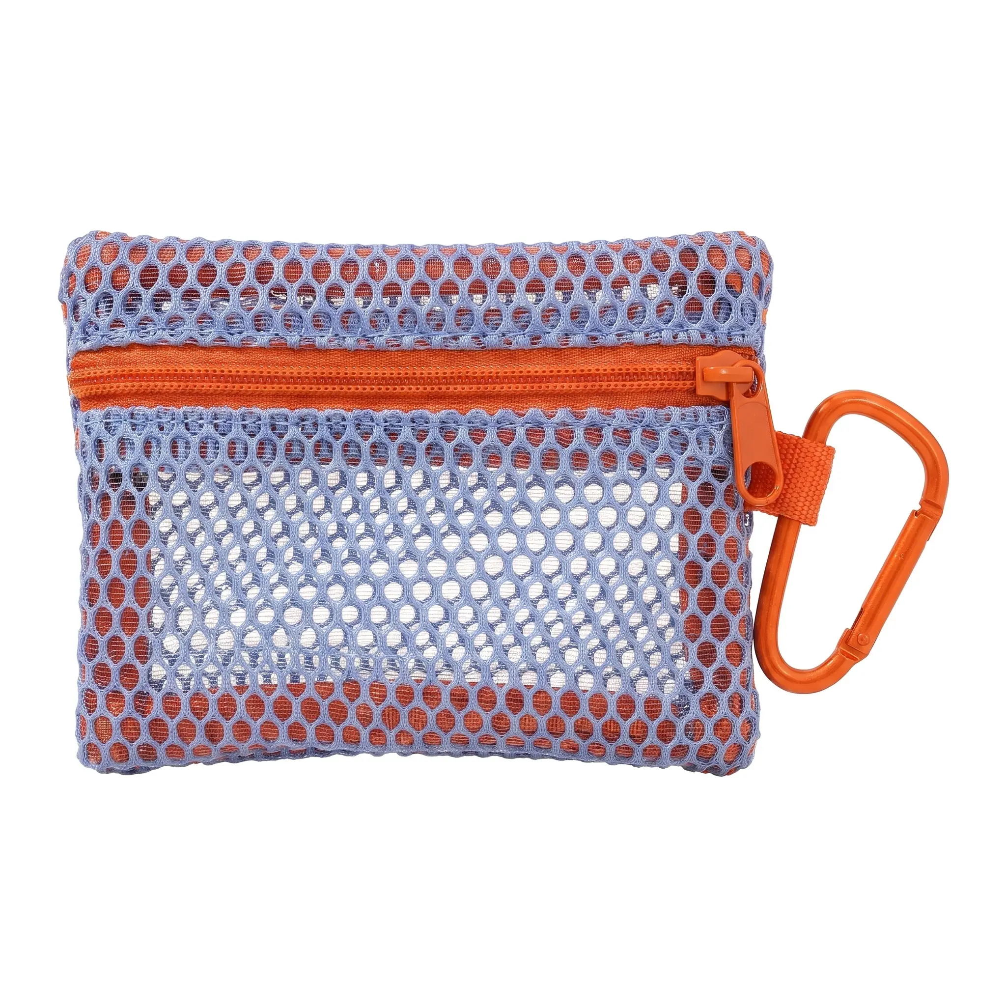 Ultra Light Mesh Bag Portable Mini Coin Purse Breathable Nylon Cut Out Design Casual Travel Daily Matching Flat Style Zipper Closure Compact