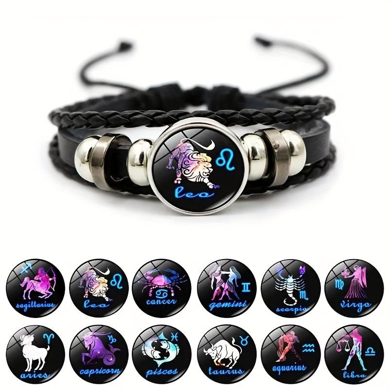 Personalized Zodiac Sign Bracelet -Manifestation Leo Aries Taurus Gemini Cancer Virgo libra Scorpio Sagittarius Capricorn Aquarius Pisces.Adjustable Multilayer Spirit Bracelets Valentine's Day gifts Couples Bracelets womentrendy bracelet
