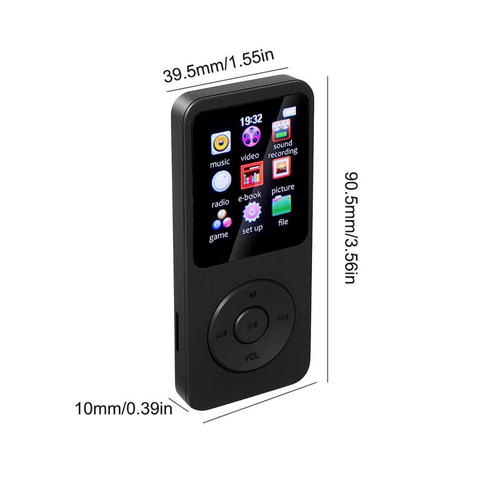 MP3 Player Built-in Speaker HiFi Lossless Music Player Bluetooth 5.4 Speaker Student Walkman Support FM Radio E-Book Recording