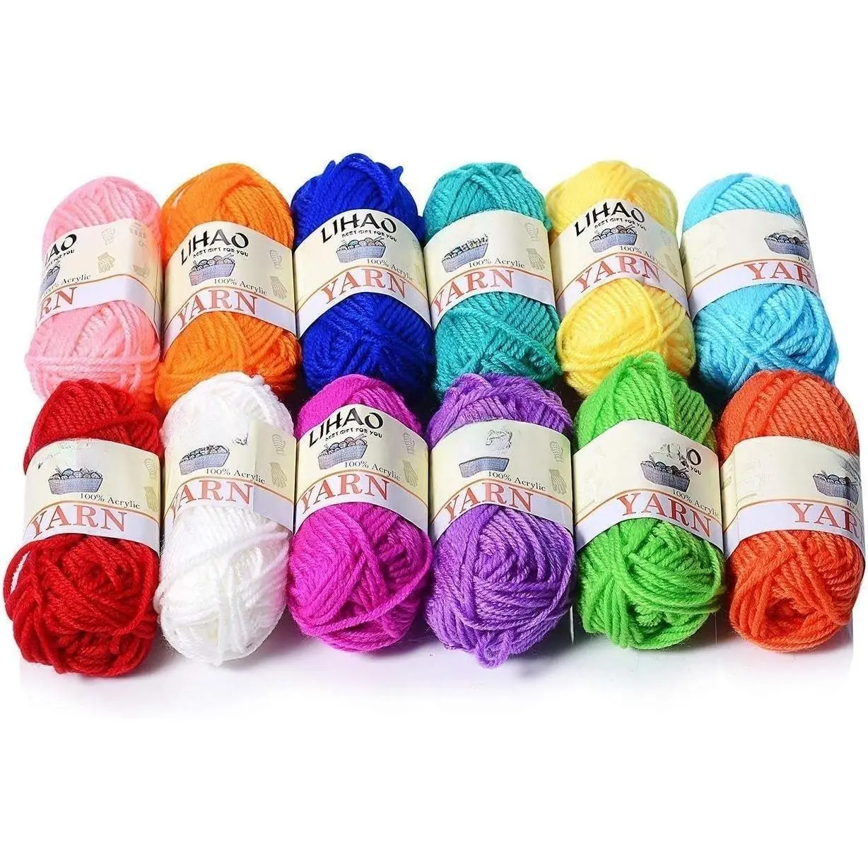 12 Skeins Mini Yarn for Knitting Crochet Craft |  , Anti-Splitting
