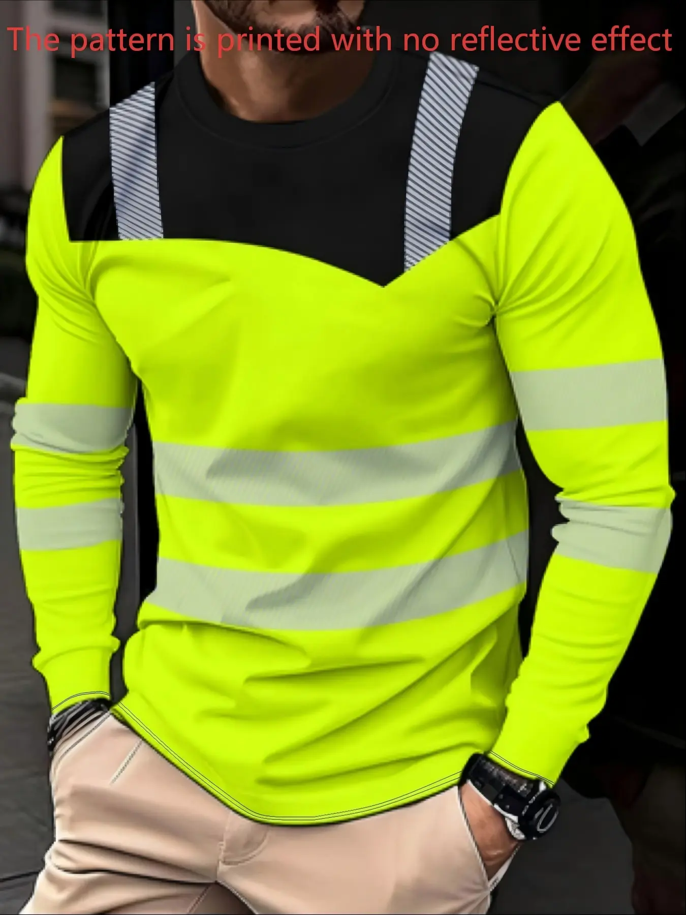 Men's Sports Long Sleeve T-Shirt, High Performance Athletic Activewear, Fluorescent Color-Block Quick-Dry Top, Fitness Sport Top, Fashion Fitted Short Length, Spring & Fall Wear, Sports Tops