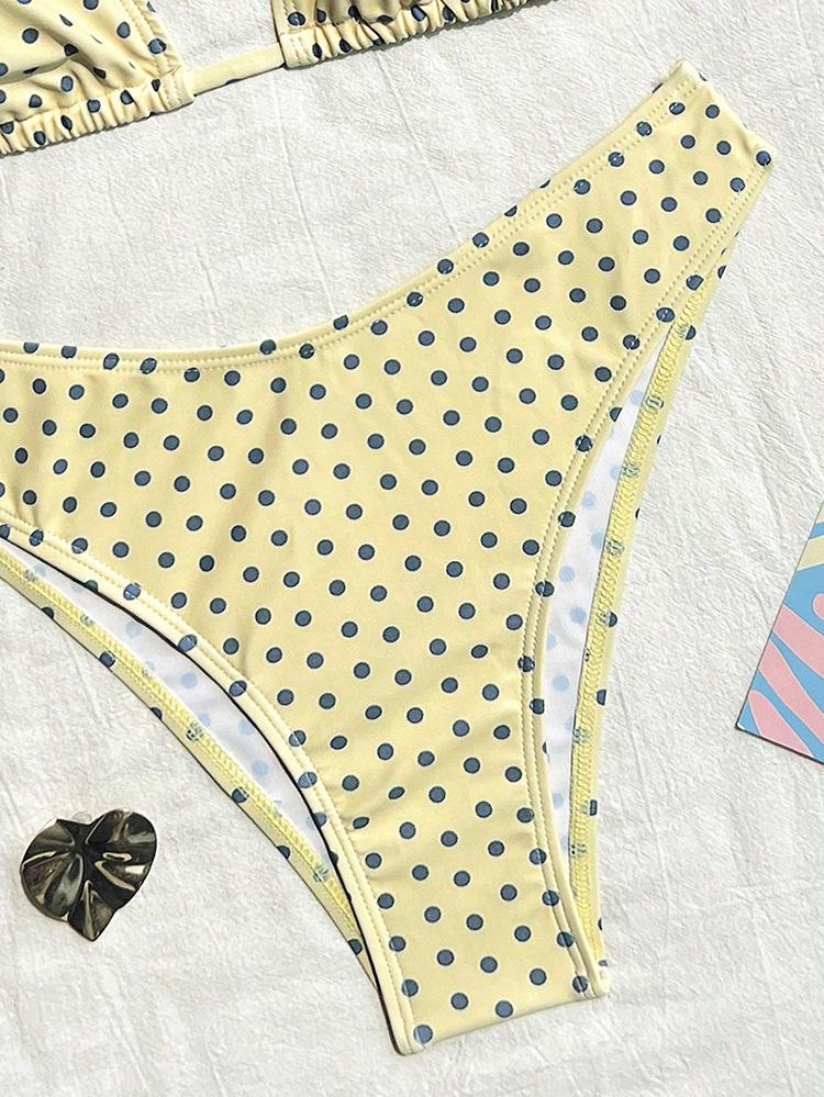 2026 new polka dot bikini sexy split swimsuit women's beach hot spring swimsuit