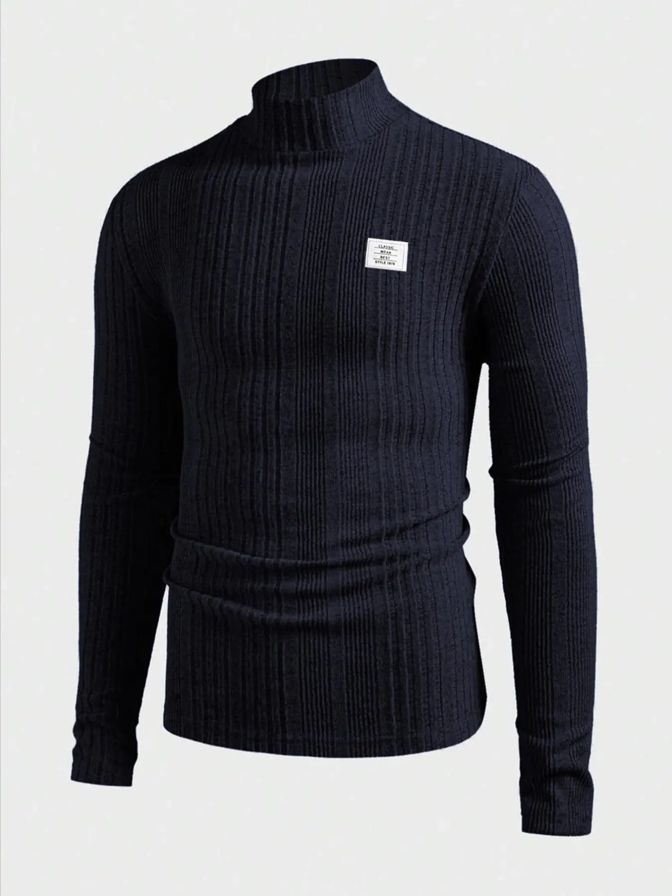 Men's Half High Neck Sweater, Slim Fit Design, Fine Knit Fabric, Casual Basic Style, Comfortable and Fashionable for Daily Wear