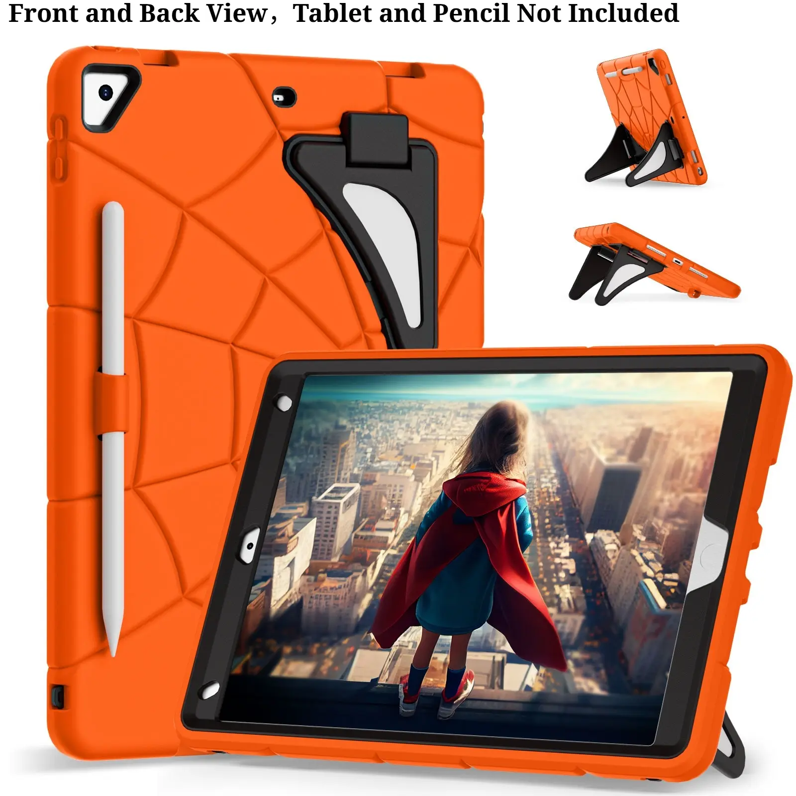 For iPad 10.2 Case 9th 8th 7th Gen, Heavy Duty Shockproof iPad Case with Kickstand & Pencil Holder, Rugged Kids Case for Boys Girls, Cover with Kickstand, iPad Protective Casing