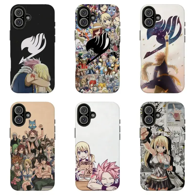 Fairy Tail Natsu & Lucy Anime Protective Phone Case, Stylish Fan Gift, Compatible with iPhone 11-17 Pro Max & Samsung S21-S26, Mobile Phone Accessories