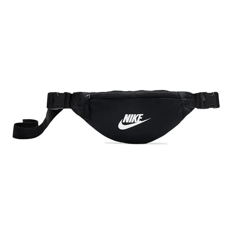 Nike Sporty Casual Polyester Waist Bag for Men and Women, Zippered, Black