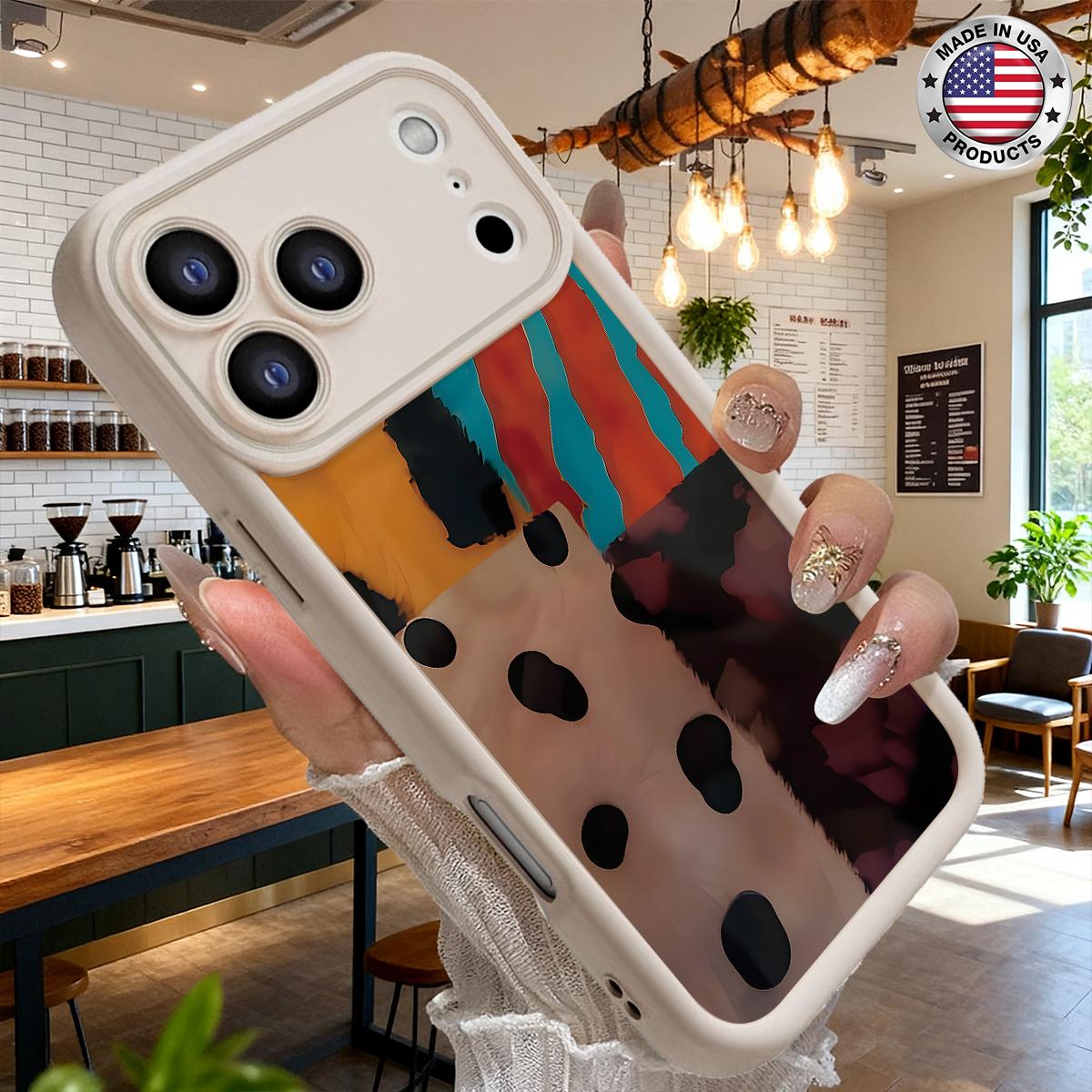 Trendy Abstract Patchwork Pattern Artistic Aesthetic Design Case for iPhone 17 16 15 14 Pro Max 13 12 11 XR XS Plus Air Slim Shockproof Anti Drop Protective Durable TPU Cover