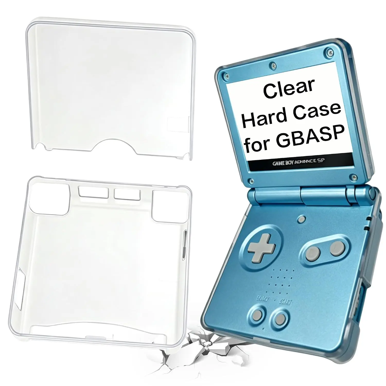 Hard Transparent PC Protective Case for Gameboy Advance SP GBA SP Console, Clear Shockproof Hard Shell Cover for GBA SP Handheld (transparent)