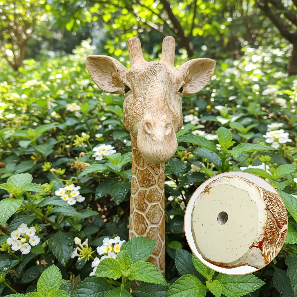1pc Majestic Giraffe Head And Neck Resin Sculpture-12.99inch Tall, a Charming Animal Figurine Perfect for Home And Outdoor Garden Decoration. Crafted with Exquisite Workmanship, It Brings The Elegance And Wonder of The Wild Right Before You