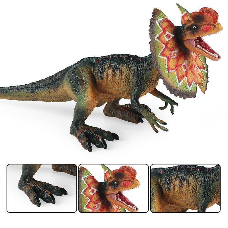 Oenux Jurassic Carnivorous Dilophosaurus Solid PVC Dinosaur Toy Action Figures Animal Model Collection Kids Gift Oenux Jurassic Carnivorous Dilophosaurus Solid PVC Dinosaur Toy Action Figures Animal Model Collection Kids Gift