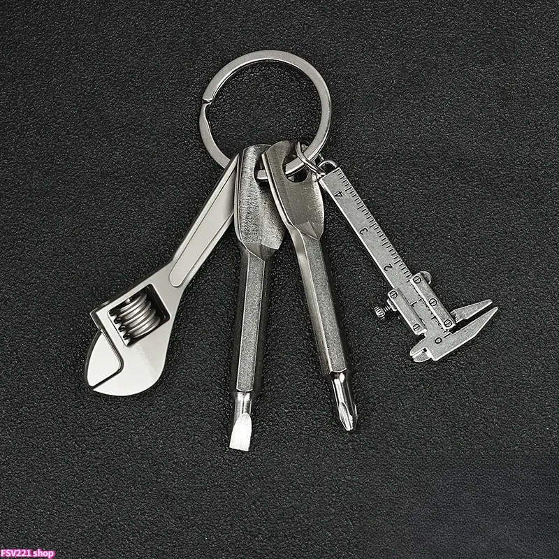 Unisex Compact Small Metal Multifunctional Tool Keychain, Pendant for Chain, 2-6-Piece Multiple Sets, Everyday Practical Fashion Accessory, Ideal Gift for Men