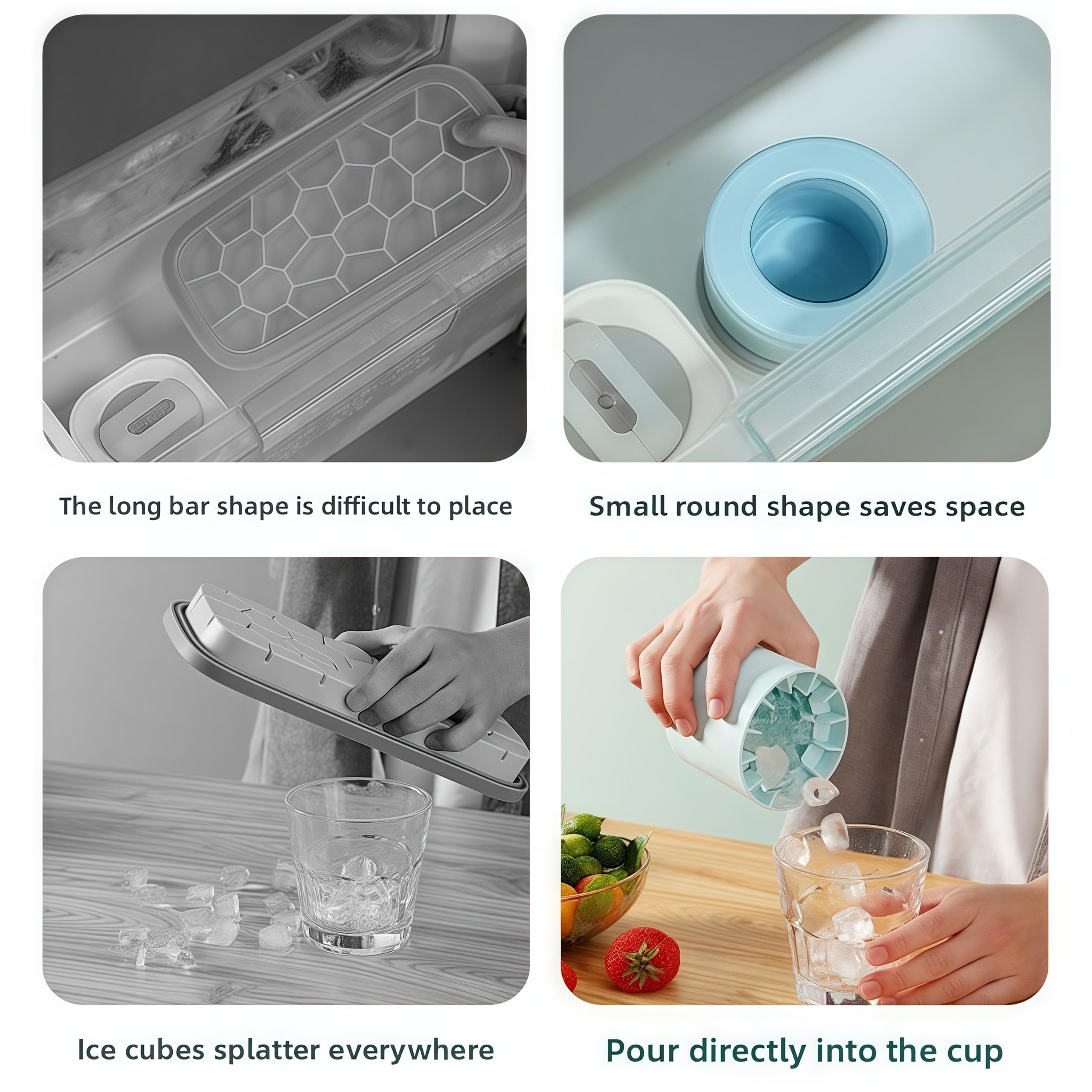 1 Quick-freeze Silicone Ice Tray - Easy to Use, Durable Plastic Mold, Makes Perfectly Shaped Ice Cubes, Suitable for Juices, Ice Buckets, and Cylindrical Cups, Fruit Juice Accessory, Ideal for Thanksgiving, Halloween, Christmas