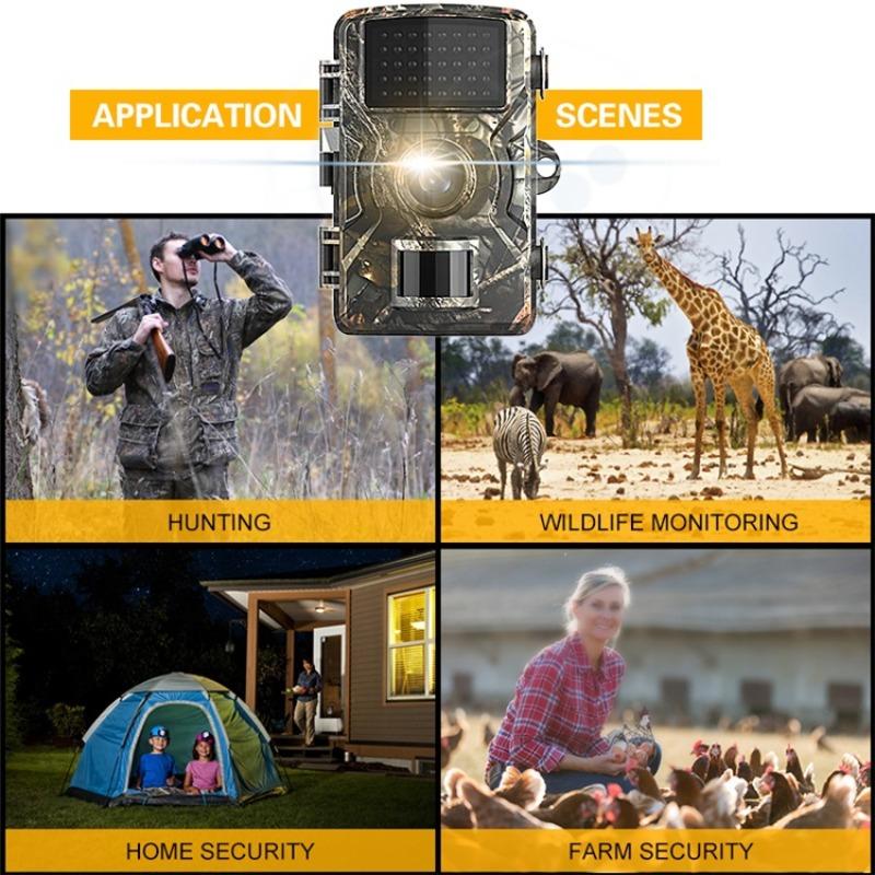 16MP Trail Camera, 0.8s Trigger Motion Activated Night Vision Game Camera, 720P IP66 Waterproof Hunting Camera for Outdoor Wildlife