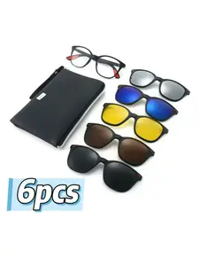6pcs Interchangeable Lens Set, Fashion Decorative Eyewear, Daily Wear Glasses, Stylish Replacement Lenses, Versatile Accessory