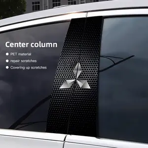 Car Stickers B-Pillar Center Column Decoration Cover Decals Auto Accessorie For Mitsubishi Eclipse Cross ASX Xforce Granois Outlander L200 Xpander Mirage Pajero Rallillart LancerEX LancerEvo