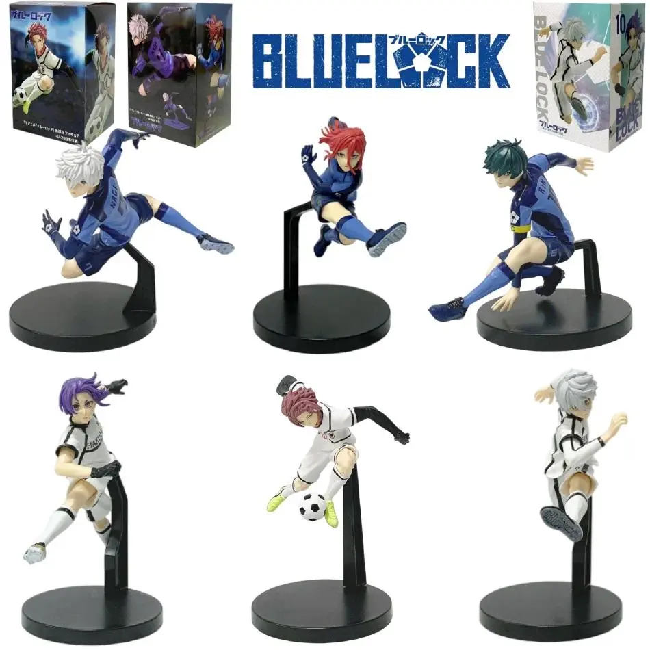 Hot Anime Blue Lock Itoshi Nagi No.10 PVC Material Figure, Animation Version Blue Forbidden Zone Idol Model Ornament, Collectible Toy Gift for Anime Fans