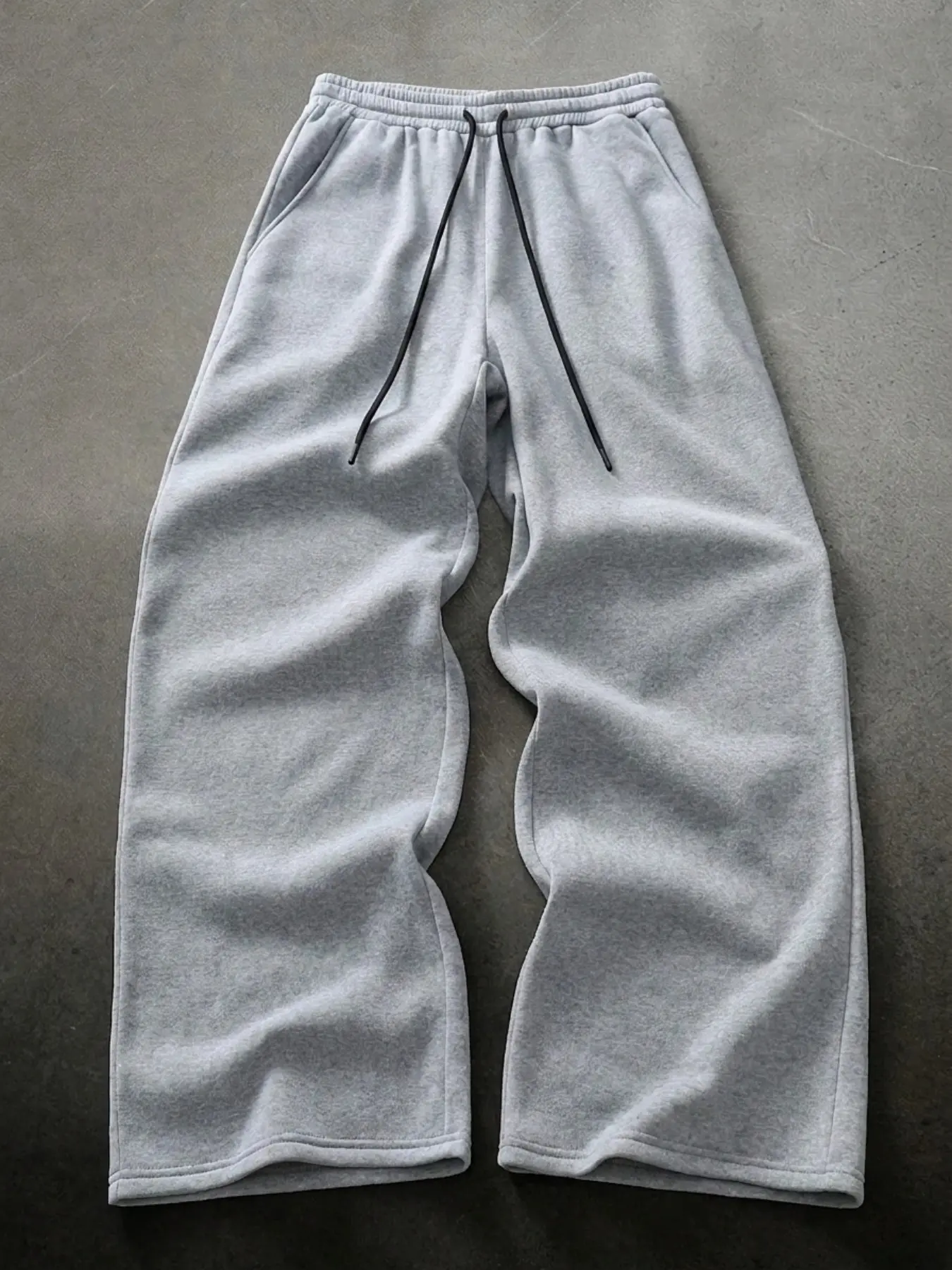 Bestselling Solid Wide-Leg Sweatpants, Loose-Fit Drawstring Sports Pants, Unisex Slimming Long Trousers for All Seasons, Athleisure Style Bottoms