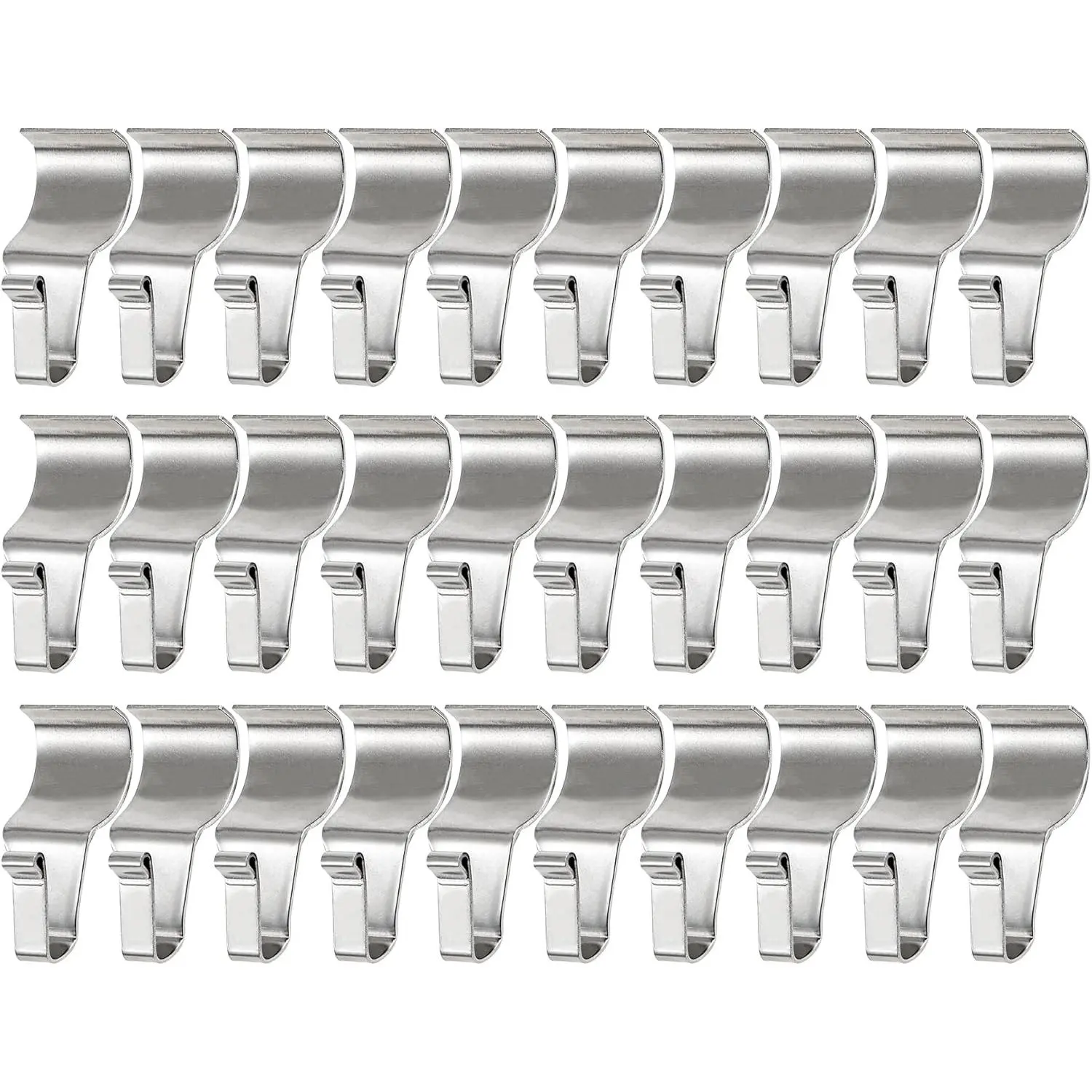 30 Pack Vinyl Siding Hooks, No Drill No Hole Siding Clips for Hanging Outdoor Decor, Heavy Duty Stainless Steel Hooks for String Lights, Wreath & Porch Decorations