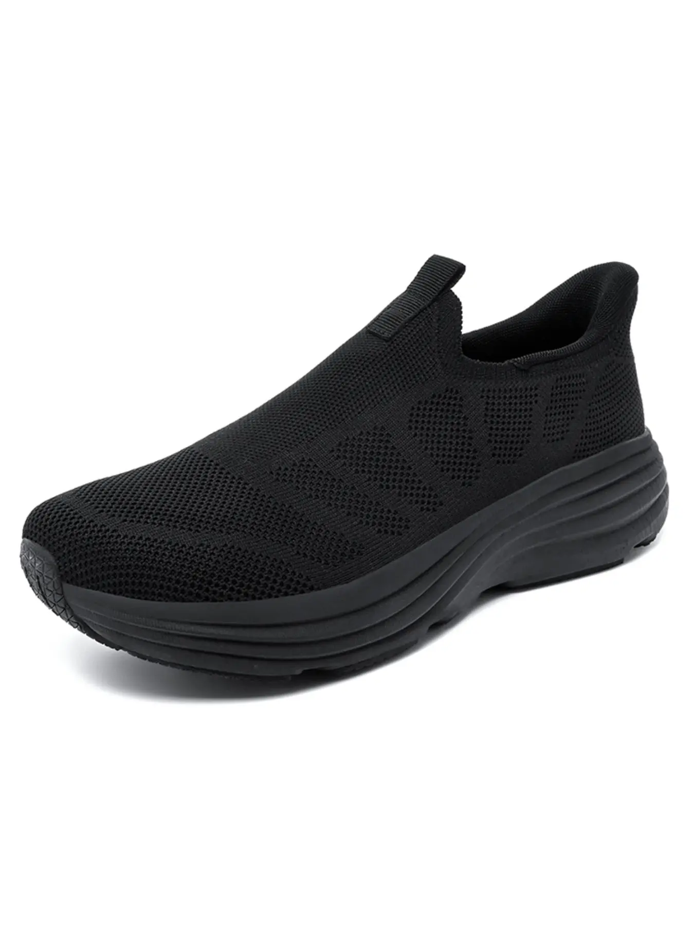 Breathable Wide-Toe Slip-On Men's Shoes, All- Mesh Cushioned Thick Sole, Comfortable Casual Walking Sneakers for Daily Wear