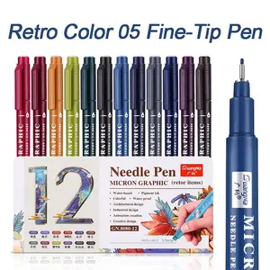 Guangna 8080 Colorful Fineliner Pens, 24 Colors 0.5mm, Hand Drawing Outline Marker, Design Sketching Tool, Specialized for Graffiti Drafts