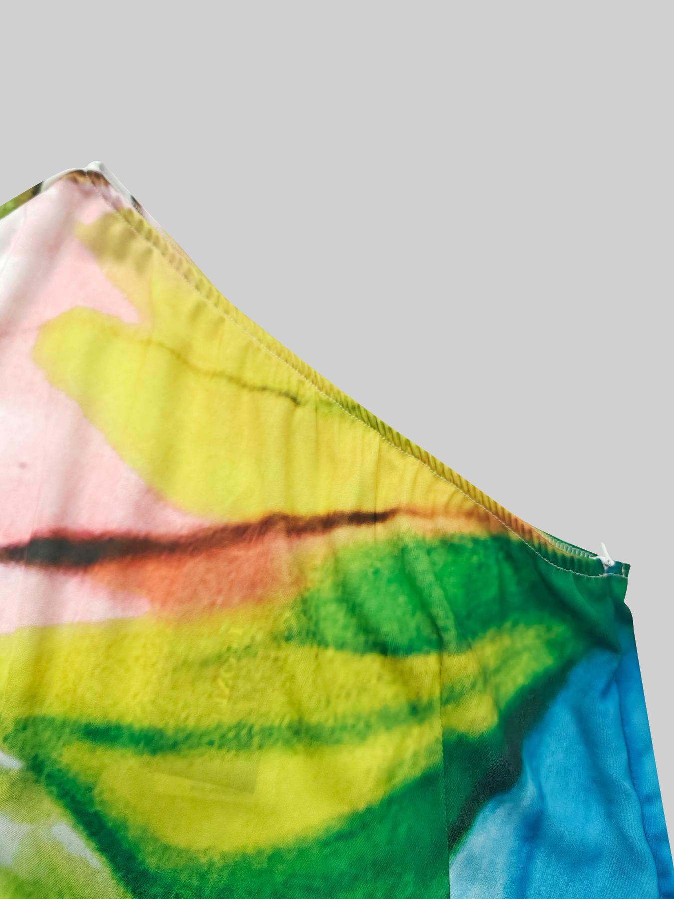 Women's Floral Print Asymmetrical Design Dress, Elegant Long Dress for Party Holiday Wedding Guest Gown, Ladies Summer Clothes