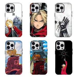 FFFFullmetal AAAAlchemist Edward & Alphonse Anime Phone Case  Compatible for iPhone 17 16 15 14 13 12 11 and for Samsung S21-S25 Cool Gift for Retro Anime Fans