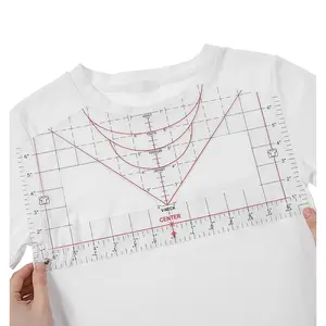 Tshirt Ruler Guide for Heat Press, Shirt Measurement Tool for Heat Press, Craft Sewing -in- (Transparent)