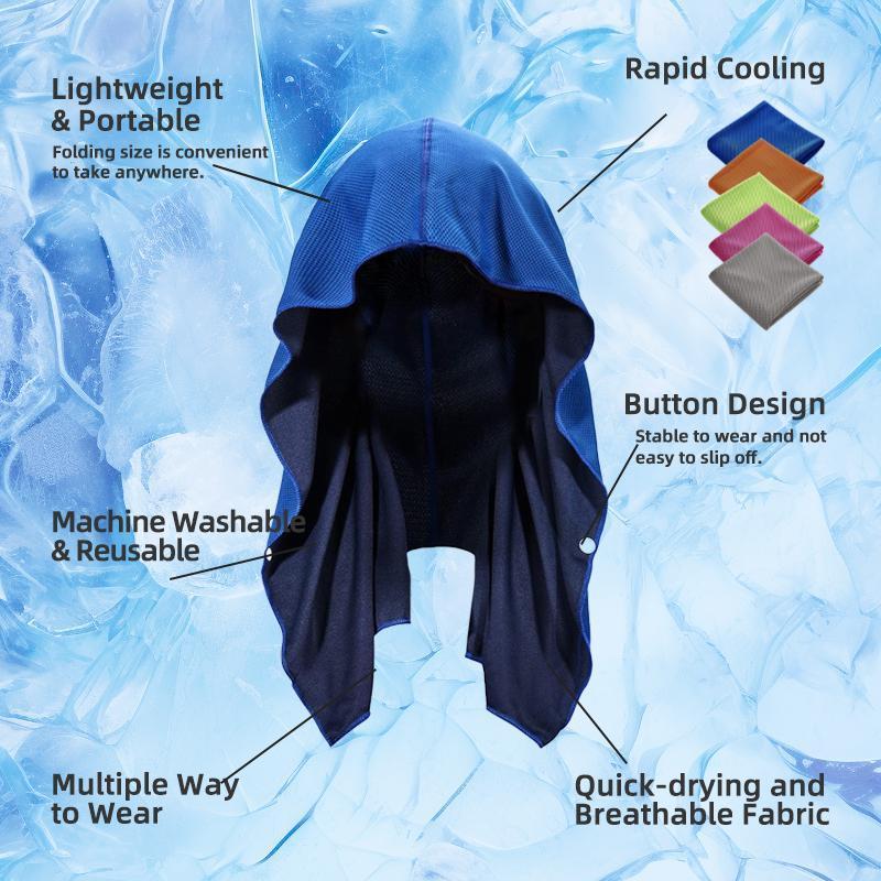 Cooling Hoodie Towel, 5 Counts Quick Drying Cooling Towel, Suitable for Sport Camping Workout Cycling Golf Running Hiking & Fishing
