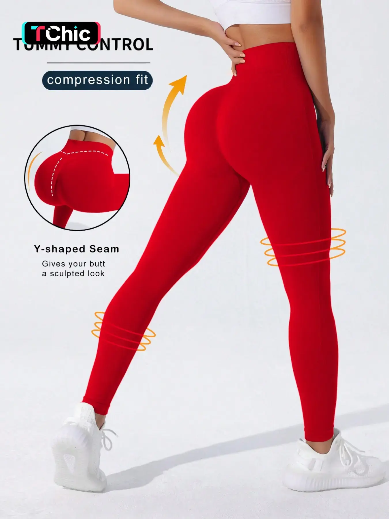 Women's High Waist Yoga Pants, Yoga Activewear, Activewear Bottoms, Stretchy Sports Leggings, Compression Leggings for Running & Cycling, Fashionable Workout Gear for Gym & Exercise, High Waisted Training Leggings