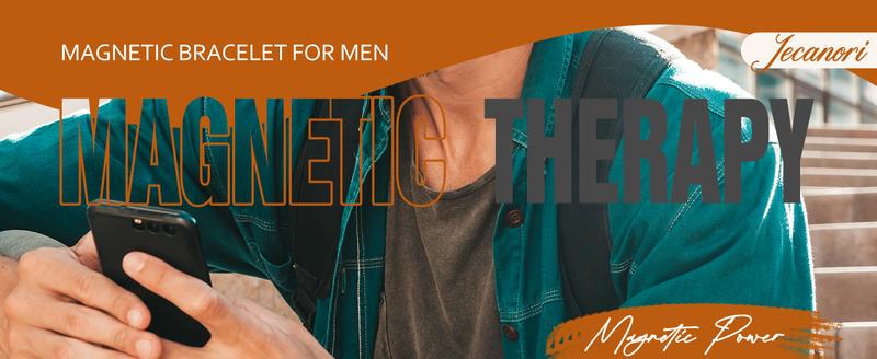 Jecanori 3X Magnetic Bracelets for Men, Mens Bracelet Stainless Steel with Strenth Neodymium Magnets & Sizing Tool(Black) Wearable