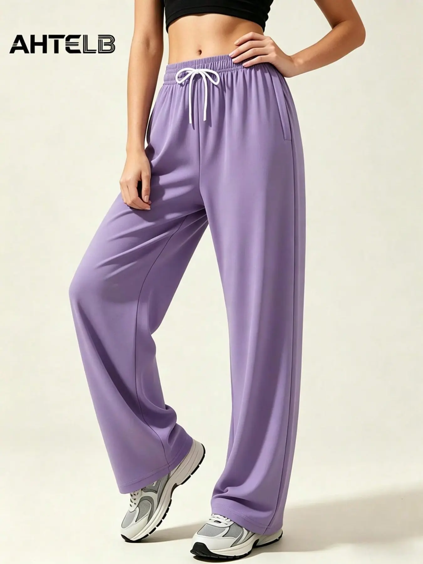Women's Loose Fit Long Pants, Breathable Elastic Sportswear, Trendy Wide Leg Hiking Pants, Gift for Wife, Friend, Mother