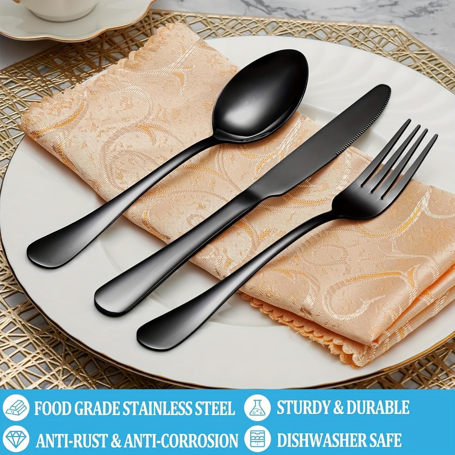 Stainless Steel Cutlery Set, 30pcs/set Including Knives & Forks & Spoons, Tableware Set for Wedding, Celebration, Party, Dinnerware Service Set