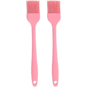 Silicone Oil Brush for BBQ Kitchen Cooking Baking and Grilling 2 PCS Pink