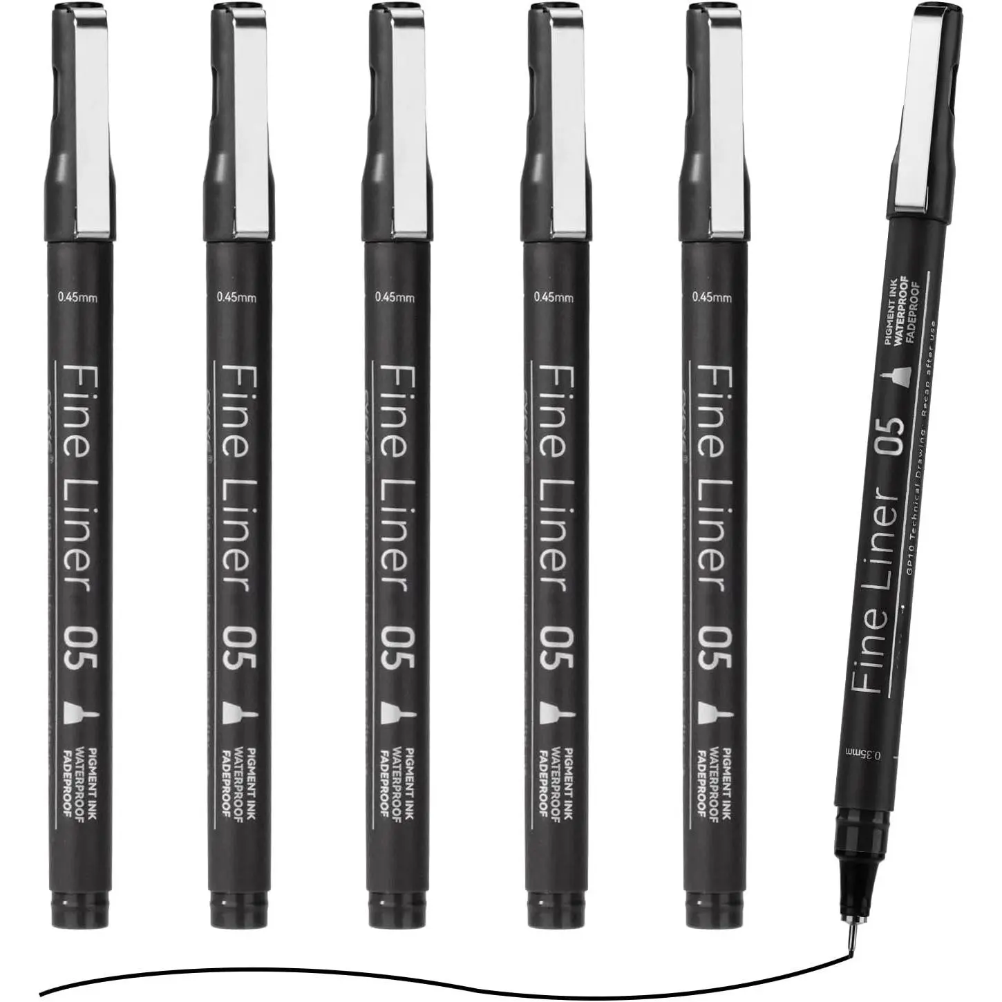 Pens, Black Drawing Art Pen,6 Pack 0.45mm Archival Pens  Ink Set Artist Supplies Archival Inking Markers Sketch Outline Pen, Precision Drawing and Sketching Kit