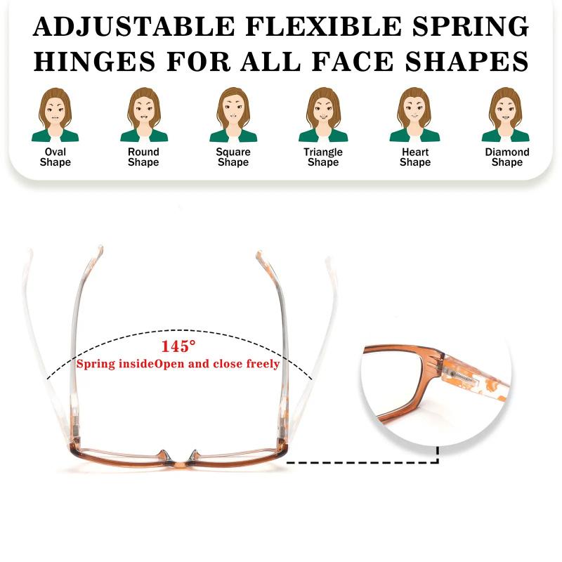 Reading glasses for seniors: blue light blocking, lightweight, anti-glare, suitable for daily reading, high-definition printed lenses.