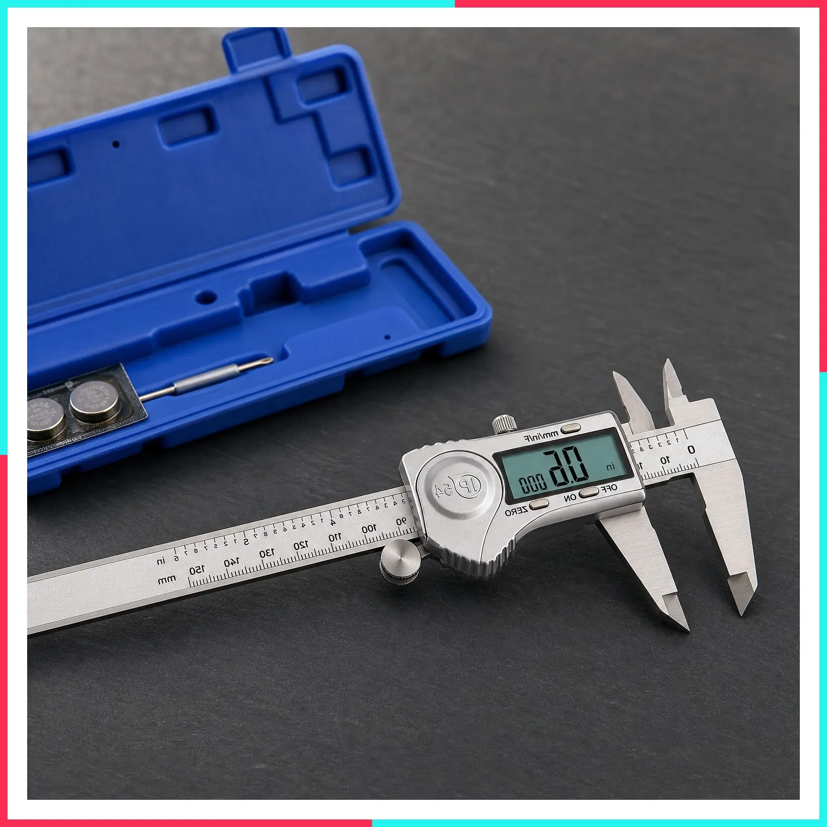 Digital Caliper, Stainless Steel Precision Measuring Tool, Micrometer