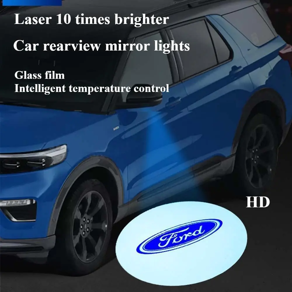 2pcs Led Car HD Rearview Mirror Welcome Lights for Ford Logo Projection Lamp Mondeo EXPLORER Max FOCUS Edge Equator Sport Escape