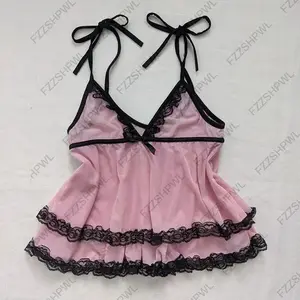 Women Harajuku Graphic Print Y2K Sling Camis Summer Spicy Girls Casual Fashion Bow Sleeveless Top