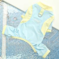 Four corners are aqua blue and yellow