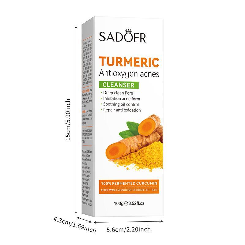 Turmeric Anti-oxygen Acnes Facial Cleanser, Natural Turmeric Face Wash, Deep Cleansing, Soothing & Purifying Facial Cleanser, Skin Care Products