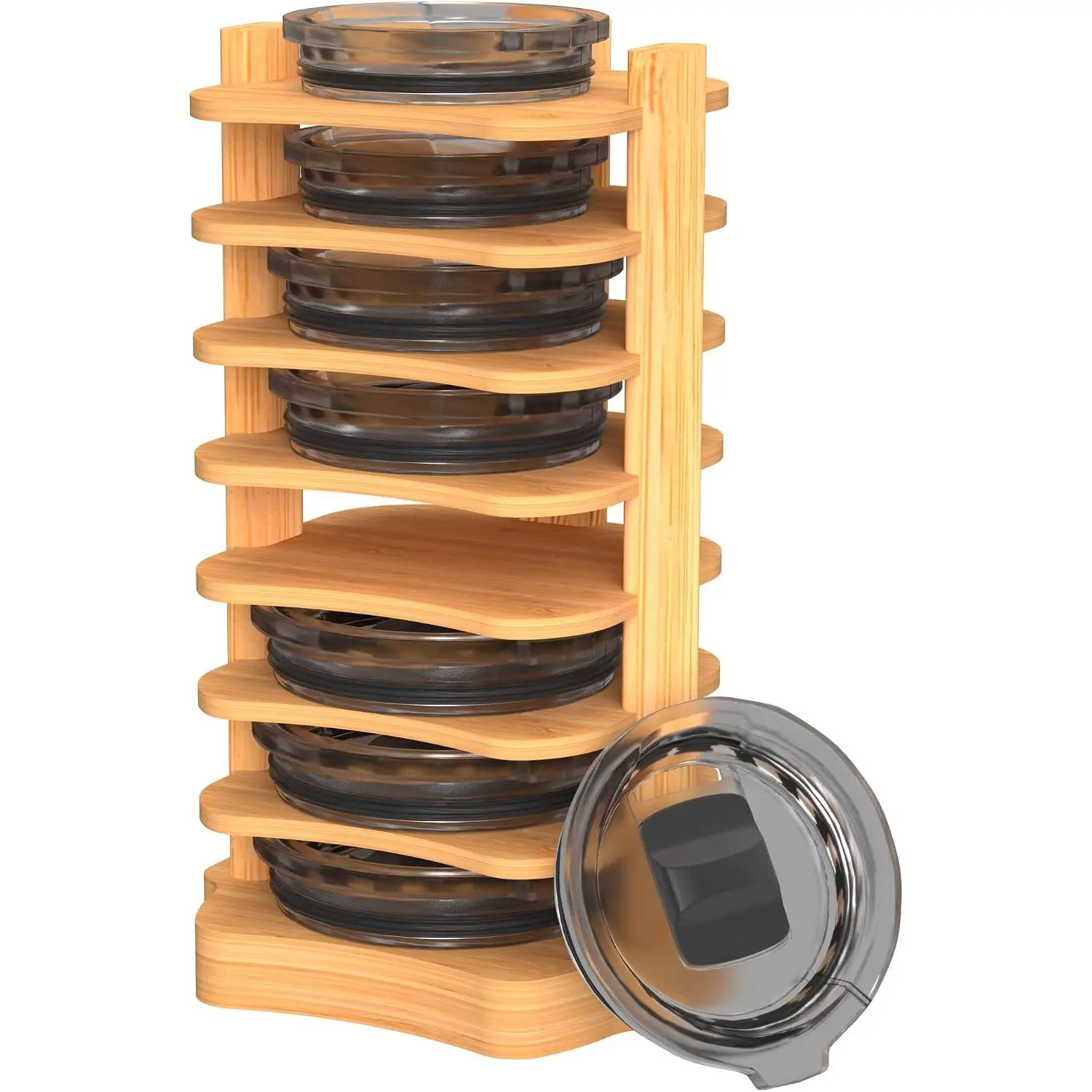 Tumbler Lid Organizer, Water Bottle Lid Organizer for Kitchen Cabinet |  Cup Lid Organizer, Compatible with /, Vertical Tumbler Lid Holder, Mason Jar Lid Storage Inside Cabinet