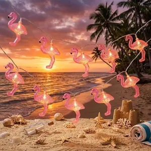 Flamingo Decor, 10Ft Pink Flamingo String Lights - LED Battery Operated Fairy Lights, Outdoor Patio Decor for Garden, Poolside, Yard, Tropical Hawaiian Luau Party, Camping Decorationfidget toys