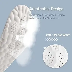 Unisex All Purpose Insoles - 4D Cloud Technology Shock Absorbing Insoles, Long-Lasting Pad, Ergonomic Memory Foam, U-Shaped Heel Cup, Breathable Lightweight, for Athletic Work/Running Workboots (All-Season Sports Shoe Accessories)