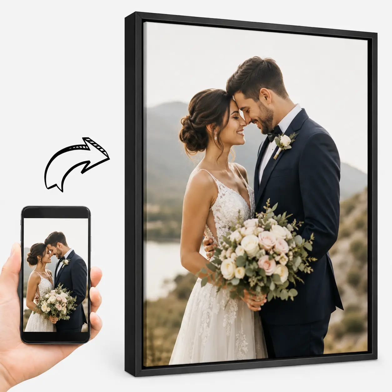 Personalized Custom Print Wall Decor - Wedding & Bedroom Decor Customizable Display Prints, Custom Family Gift, Canvas Wall Art Personalized Photo Anniversary Gifts custom canvas personalize photo couple gift room decor gift