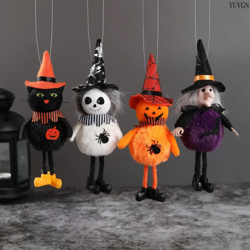 4PCS Halloween Hanging Character Ornaments, Set of Holiday Tree Pendant Decor, Indoor Party Home Display Figurines, Seasonal Decorations