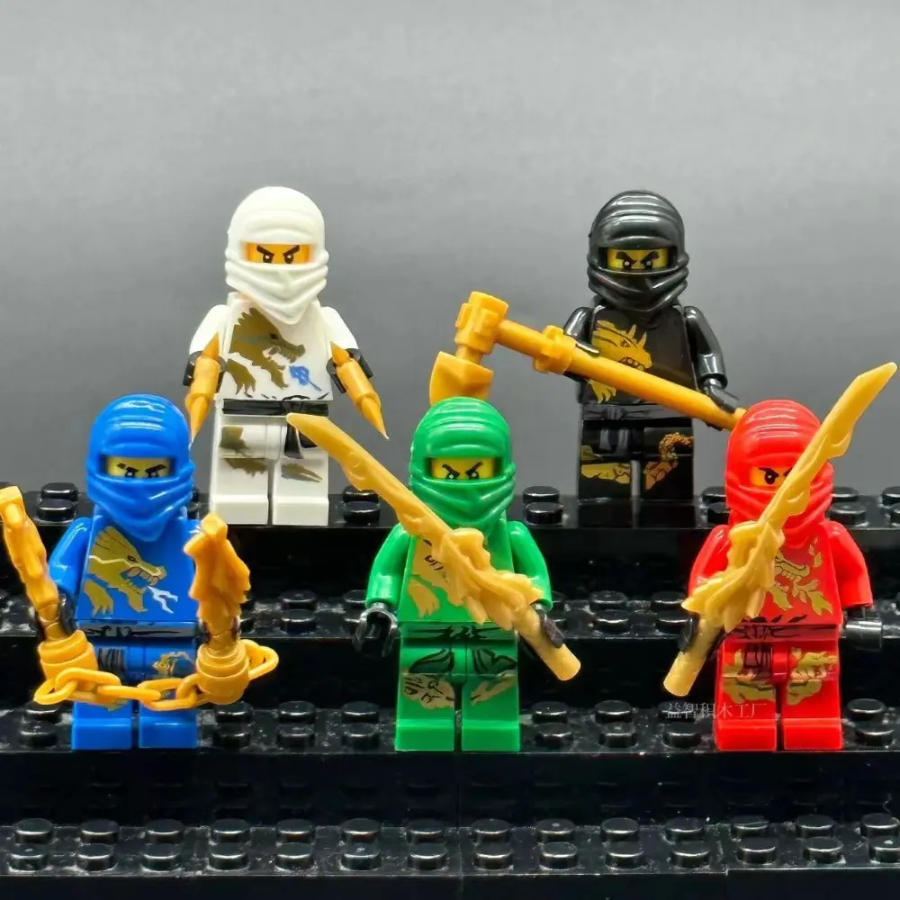 Dragon Style Ninja Character Building Block Figure, Fantasy Warrior Mini Figure, DIY Assembly Compatible Brick Model