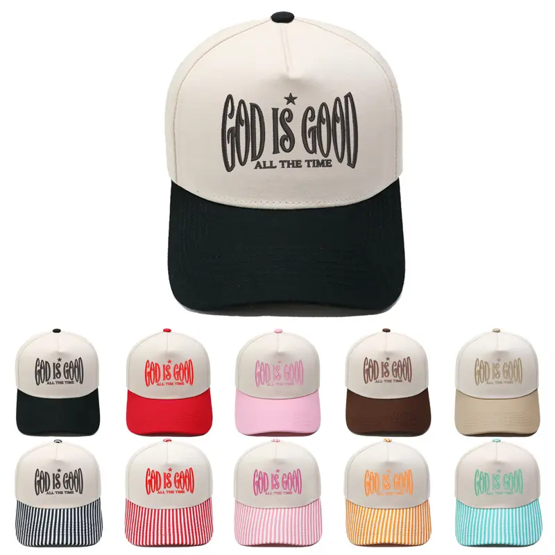 Viral Faith-Based Slogan Cap God Is Good All The Time Baseball Hat Multi-Color Collection Aesthetic Streetwear Inspirational Gift