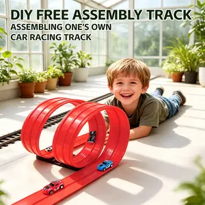 Flexible DIY Race Track Toy Set, 360° Loop Stunt Racing Track with Mini Cars, Easy to Assemble Indoor Interactive Playset, Classic Racing Car Track Game, Fun Activity Toy for Toddlers, Boys and Girls Over 3 Years Old for Daily Entertainment