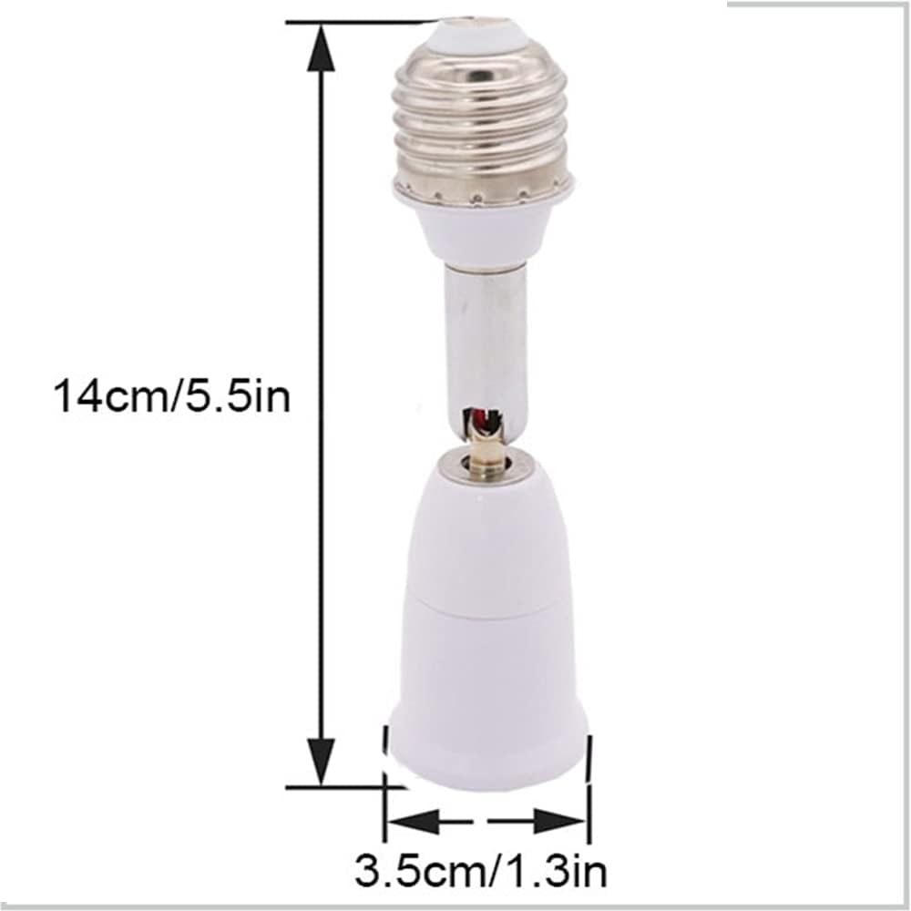 E26/E27 Light Socket Extender, 4.5 Inch Extension,Adjustable Vertical 180 °   Horizontal 360 °   , 100V - 250V, Max 150W, Medium Screw Base Light Converter Socket Extender